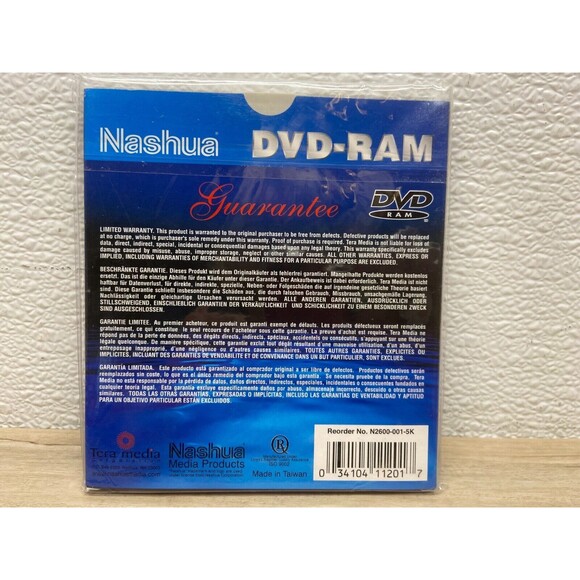Nashua DVD-RAM Type I Double Sided Rewriteable 5.2 GB New Sealed - Picture 3 of 8